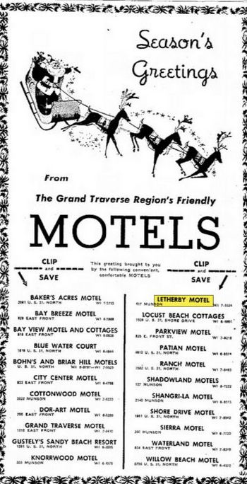 Letherby Motel (Munson Motor Inn) - Dec 1960 Ad (newer photo)